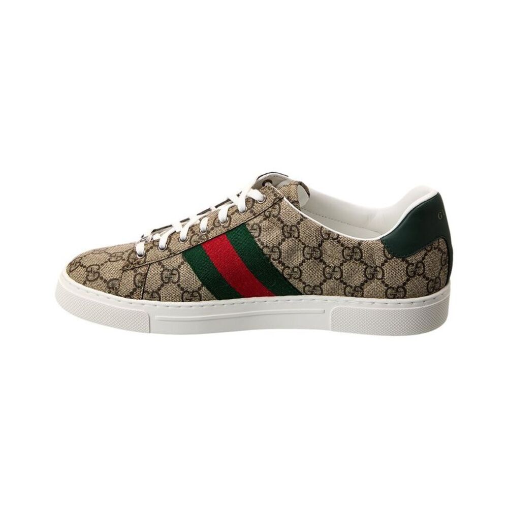 Gucci Ace Web Gg Supreme Canvas & Leather Sneaker - Picture 2 of 5